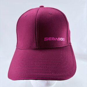 Sea Doo Classic Mens Burgundy Snap Back Baseball Cap Hat NWT